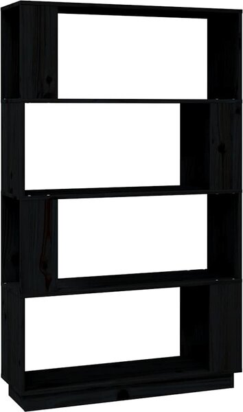 VidaXL Knihovna / dělicí stěna 80 x 25 x 132 cm masivní borovice [814063] Barva: Černá