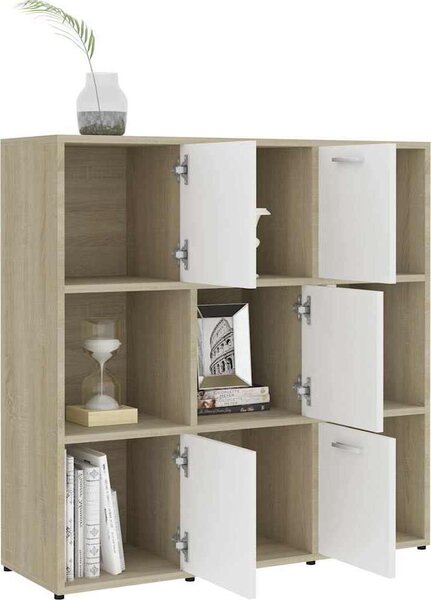 VidaXL Knihovna 90x30x90 cm kompozitní dřevo [802935] Barva: Bílá