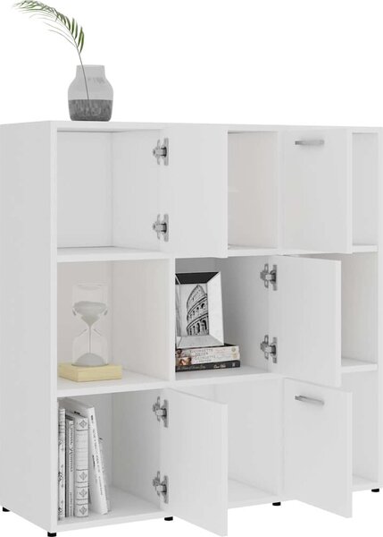 VidaXL Knihovna 90x30x90 cm kompozitní dřevo [802935] Barva: Bílá