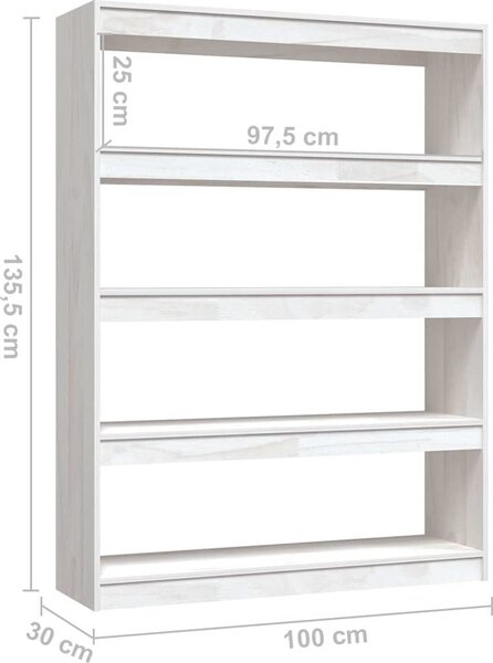 VidaXL Knihovna / dělicí stěna 100x30x135,5 cm masivní borovice [808219] Barva: Šedá