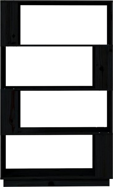 VidaXL Knihovna / dělicí stěna 80 x 25 x 132 cm masivní borovice [814063] Barva: Černá