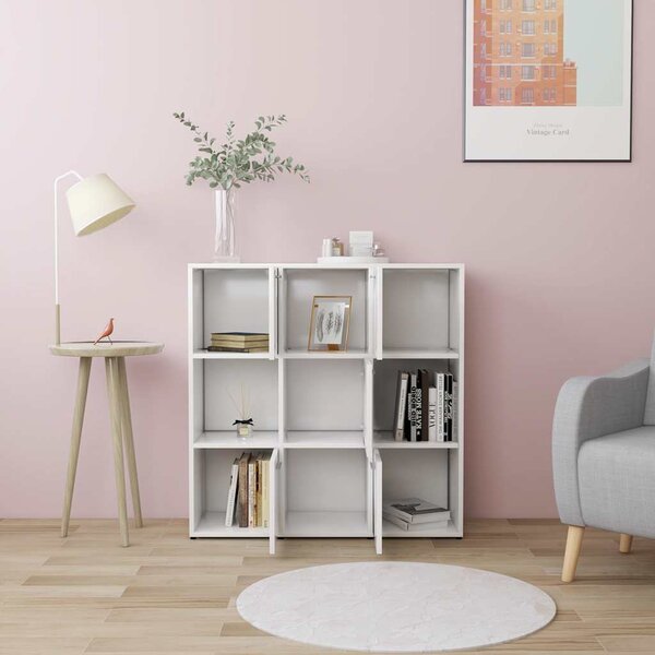 VidaXL Knihovna 90x30x90 cm kompozitní dřevo [802935] Barva: Bílá