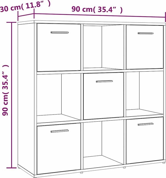 VidaXL Knihovna 90x30x90 cm kompozitní dřevo [802935] Barva: Bílá