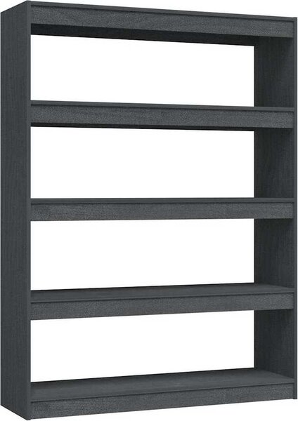 VidaXL Knihovna / dělicí stěna 100x30x135,5 cm masivní borovice [808219] Barva: Šedá