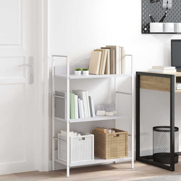 VidaXL Knihovna se 3 policemi 60x27,6x90,5 cm kompozitní dřevo [288220] Barva: Dub a bílá