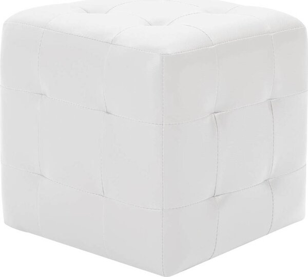 VidaXL Taburety 2 ks 30 x 30 x 30 cm umělá kůže [278389] Barva: Bílá