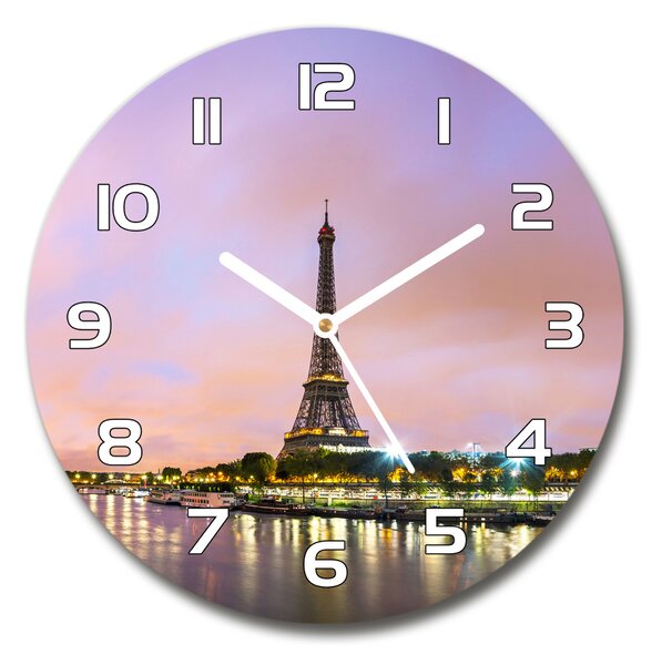 Skleněné hodiny kulaté Eiffelova věž Paříž pl_zso_30_f_73567490