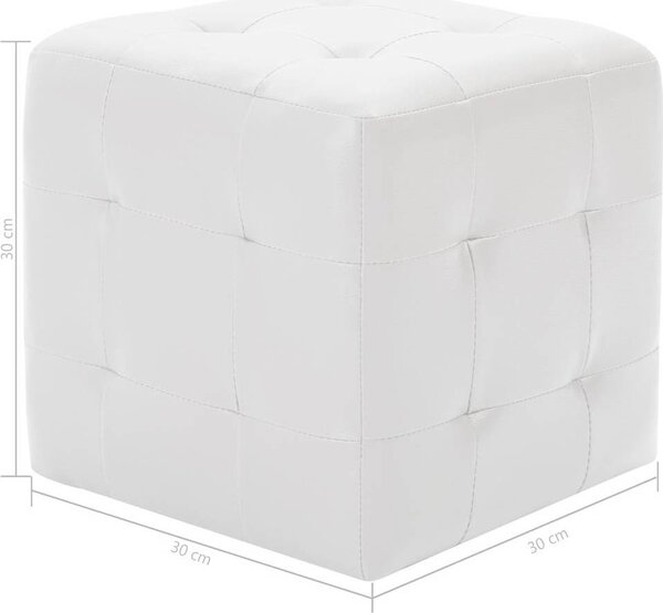 VidaXL Taburety 2 ks 30 x 30 x 30 cm umělá kůže [278389] Barva: Bílá