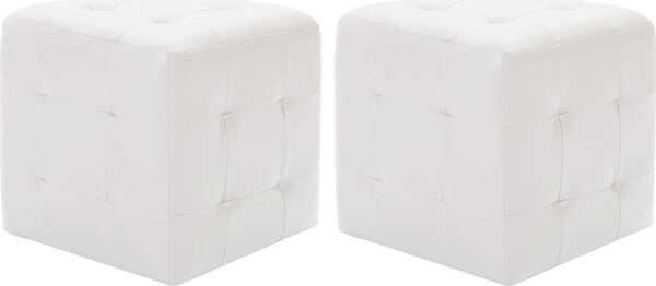 VidaXL Taburety 2 ks 30 x 30 x 30 cm umělá kůže [278389] Barva: Bílá