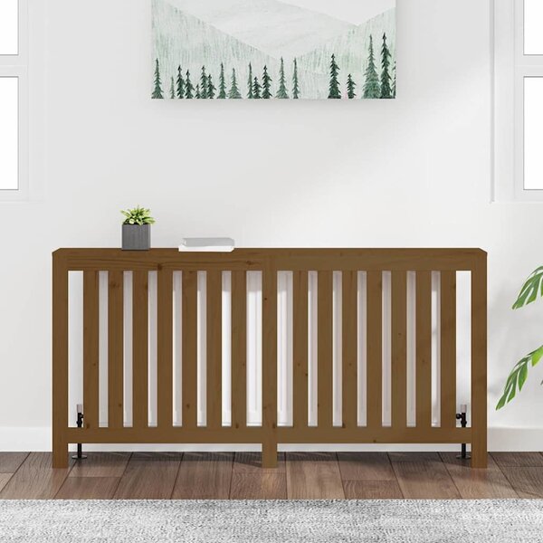VidaXL Kryt na radiátor 169x19x84 cm masivní borové dřevo [822582] Barva: Bílá