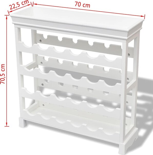 VidaXL Stojan na víno 70 x 22,5 x 70,5 cm MDF [242438] Barva: Bílá