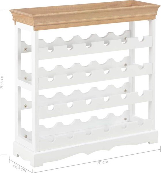 VidaXL Stojan na víno 70 x 22,5 x 70,5 cm MDF [242438] Barva: Bílá