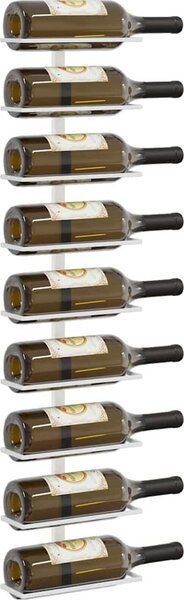 VidaXL Nástěnné stojany na víno na 9 lahví 2 ks železo [289562] Barva: Bílá