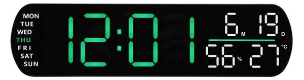 JVD Digitální moderní budík do el. sítě JVD SB5512.2 se zelenými LED číslicemi (LED osvětlení)