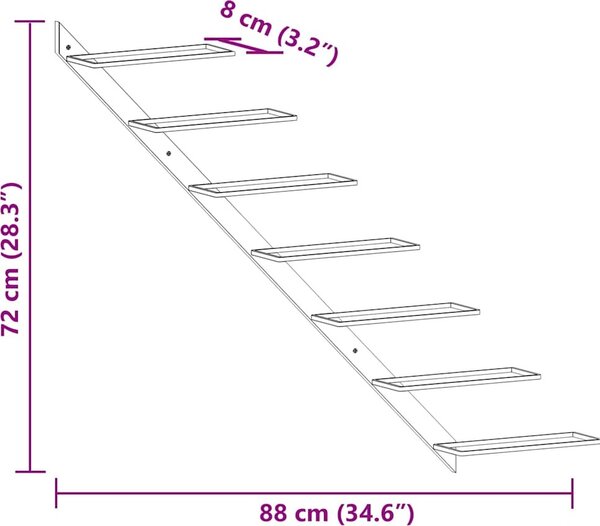 VidaXL Nástěnný stojan na víno na 7 lahví kov [340896] Barva: Černá