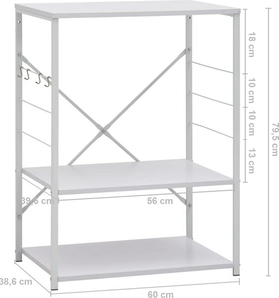 VidaXL Skříňka na mikrovlnku 60 x 39,6 x 79,5 cm kompozit [288234] Barva: Bílá