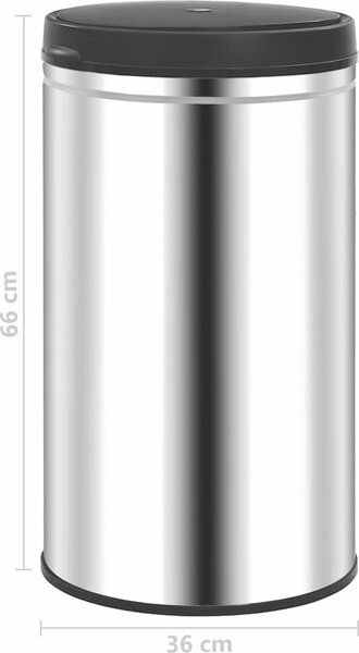 VidaXL Odpadkový koš s automatickým senzorem 60l uhlíková ocel [322695] Barva: Černá