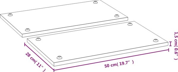 VidaXL Krycí desky na sporák 2 ks 50 x 28 x 1,5 cm bambus [352774]