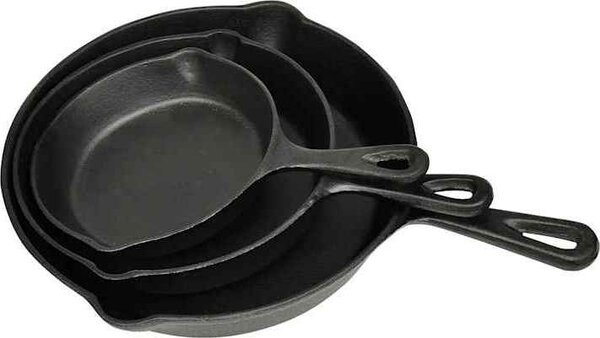 VidaXL Sada 3 BBQ litinových pánví [50122]