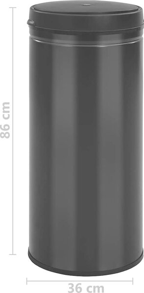 VidaXL Odpadkový koš s automatickým senzorem 80l uhlíková ocel [322697] Barva: Černá