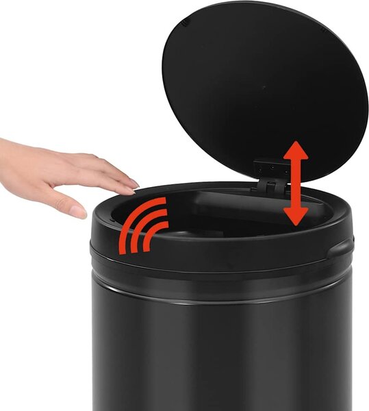 VidaXL Odpadkový koš s automatickým senzorem 60l uhlíková ocel [322695] Barva: Černá