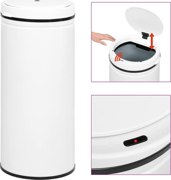 VidaXL Odpadkový koš s automatickým senzorem 80l uhlíková ocel [322697] Barva: Černá