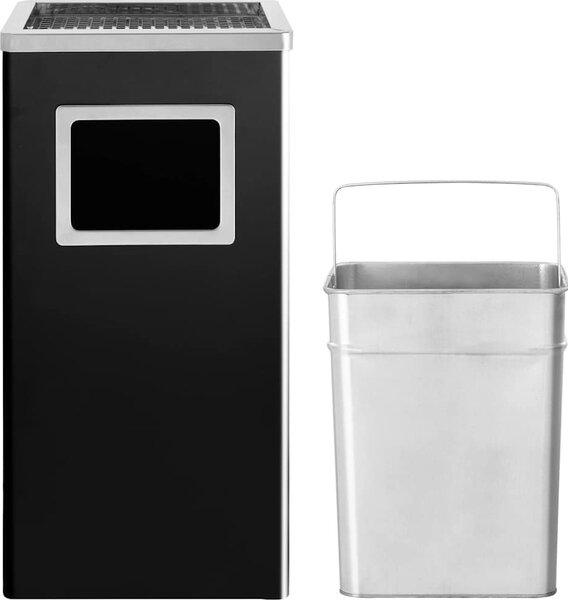 VidaXL Popelník 45 l ocelový [51092] Barva: Stříbrná