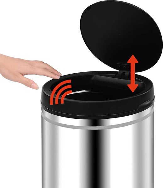 VidaXL Odpadkový koš s automatickým senzorem 60l uhlíková ocel [322695] Barva: Černá