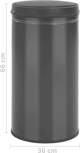 VidaXL Odpadkový koš s automatickým senzorem 60l uhlíková ocel [322695] Barva: Černá