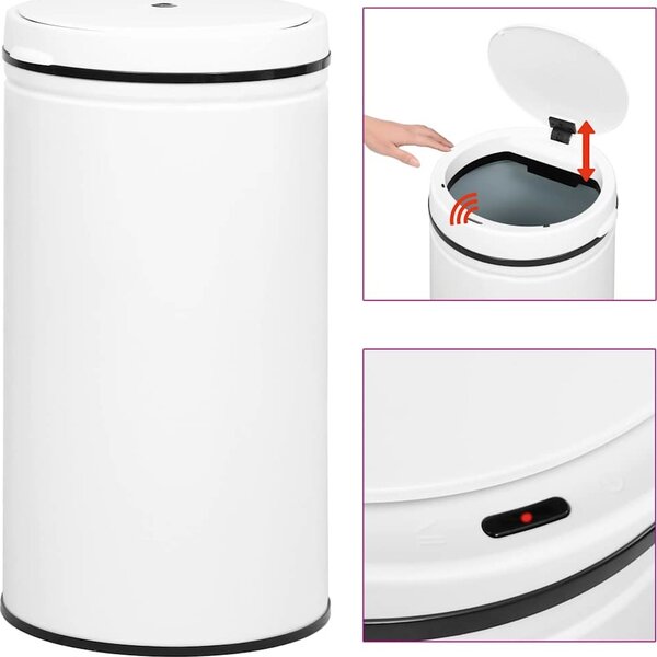 VidaXL Odpadkový koš s automatickým senzorem 60l uhlíková ocel [322695] Barva: Černá