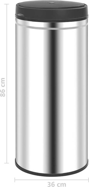 VidaXL Odpadkový koš s automatickým senzorem 80l uhlíková ocel [322697] Barva: Černá