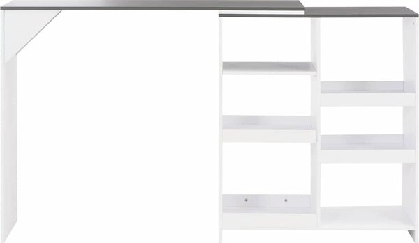 VidaXL Barový stůl s pohyblivým regálem 138 x 39 x 110 cm [280225] Barva: Šedá