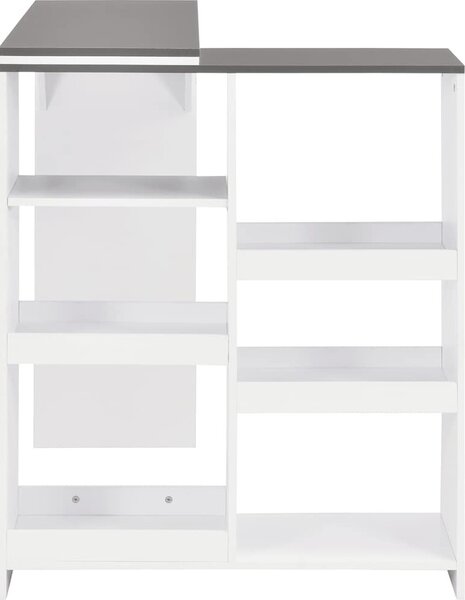 VidaXL Barový stůl s pohyblivým regálem 138 x 39 x 110 cm [280225] Barva: Šedá