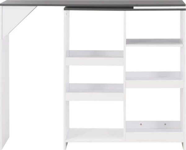 VidaXL Barový stůl s pohyblivým regálem 138 x 39 x 110 cm [280225] Barva: Šedá