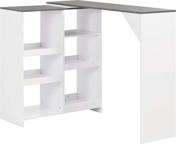 VidaXL Barový stůl s pohyblivým regálem 138 x 39 x 110 cm [280225] Barva: Šedá