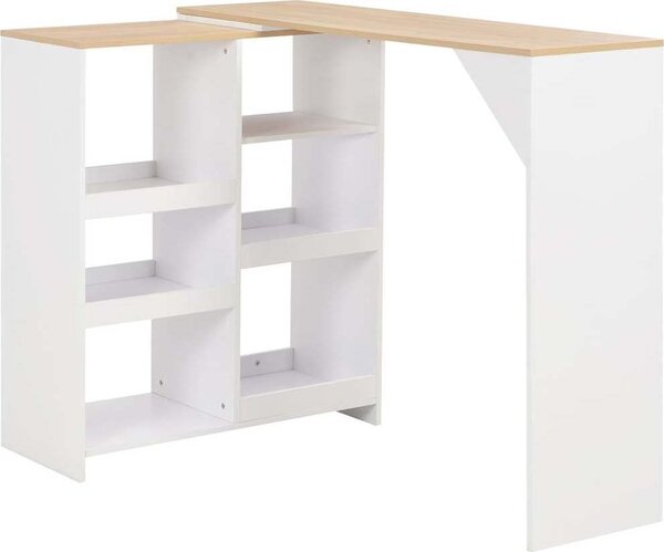 VidaXL Barový stůl s pohyblivým regálem 138 x 39 x 110 cm [280225] Barva: Šedá