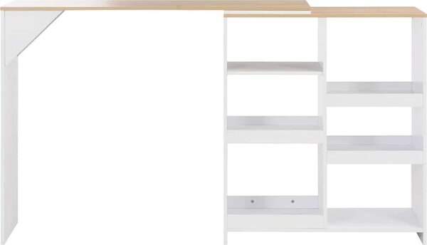 VidaXL Barový stůl s pohyblivým regálem 138 x 39 x 110 cm [280225] Barva: Šedá