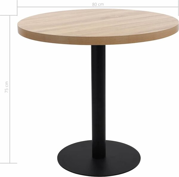 VidaXL Bistro stolek tmavě hnědý 80 cm MDF [286424] Barva: světle hnědá a černá