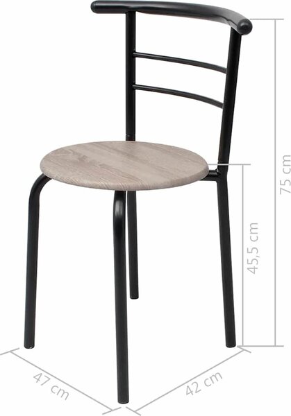 VidaXL Snídaňový barový set MDF [243002] Barva: Černá