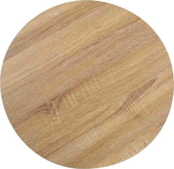 VidaXL Bistro stolek tmavě hnědý 80 cm MDF [286424] Barva: světle hnědá a černá