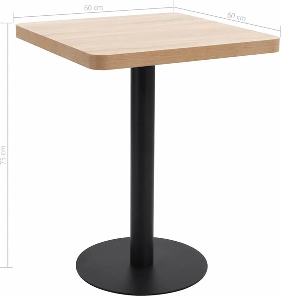 VidaXL Bistro stolek tmavě hnědý 60 x 60 cm MDF [286430] Barva: tmavě hnědá a černá