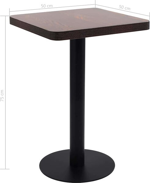 VidaXL Bistro stolek světle hnědý 50 x 50 cm MDF [286426] Barva: světle hnědá a bílá