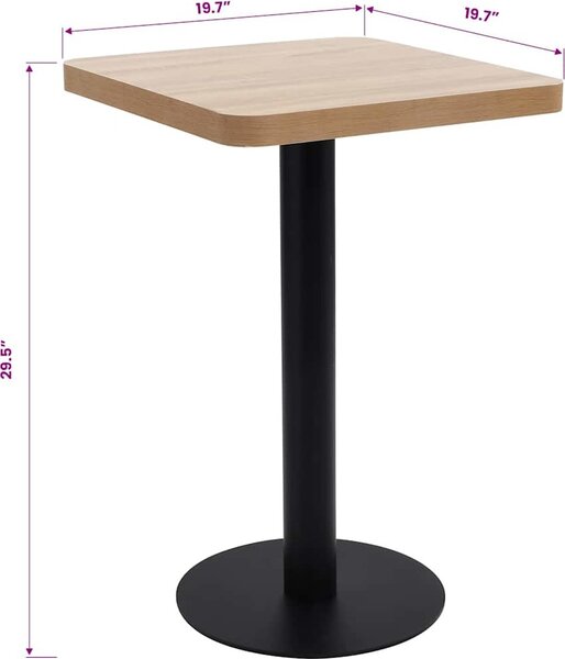 VidaXL Bistro stolek světle hnědý 50 x 50 cm MDF [286426] Barva: světle hnědá a bílá