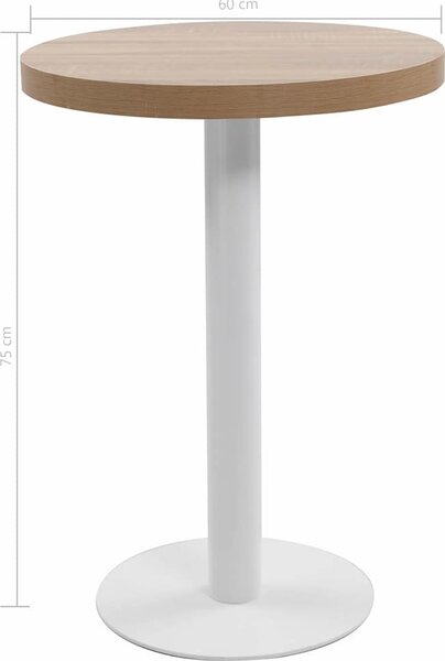 VidaXL Bistro stolek světle hnědý 60 cm MDF [286421] Barva: světle hnědá a černá
