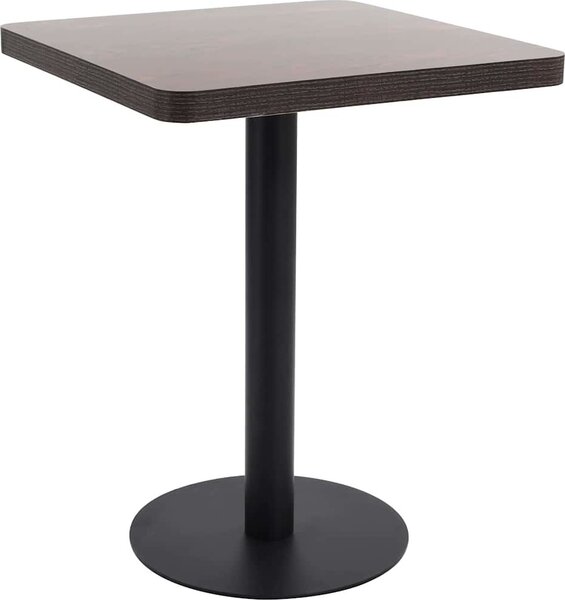 VidaXL Bistro stolek tmavě hnědý 60 x 60 cm MDF [286430] Barva: tmavě hnědá a černá