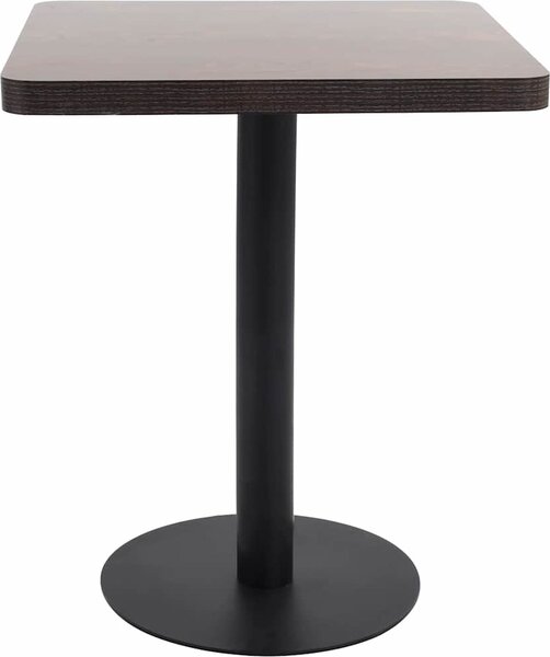 VidaXL Bistro stolek tmavě hnědý 60 x 60 cm MDF [286430] Barva: tmavě hnědá a černá