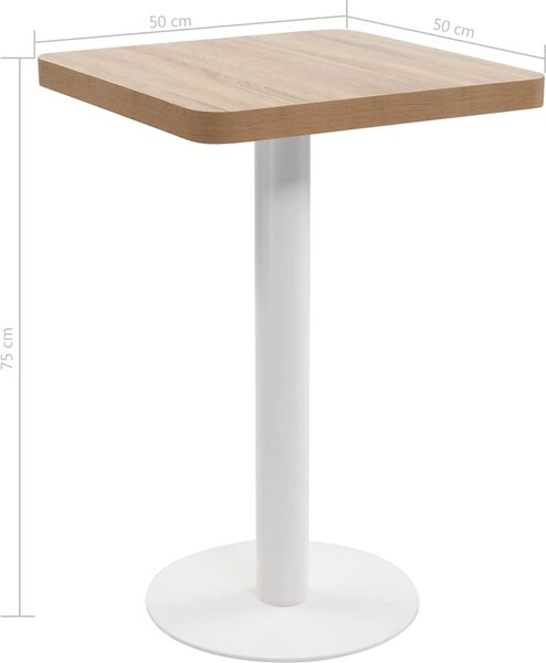 VidaXL Bistro stolek světle hnědý 50 x 50 cm MDF [286426] Barva: světle hnědá a bílá