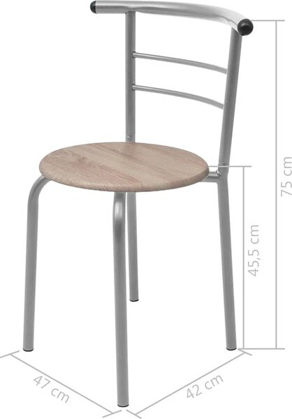 VidaXL Snídaňový barový set MDF [243002] Barva: Černá