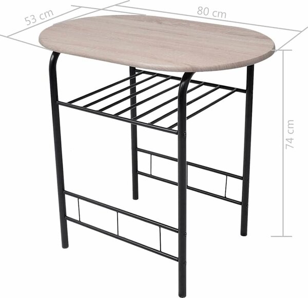 VidaXL Snídaňový barový set MDF [243002] Barva: Černá