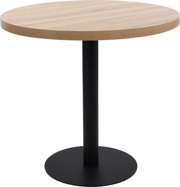 VidaXL Bistro stolek tmavě hnědý 80 cm MDF [286424] Barva: světle hnědá a černá